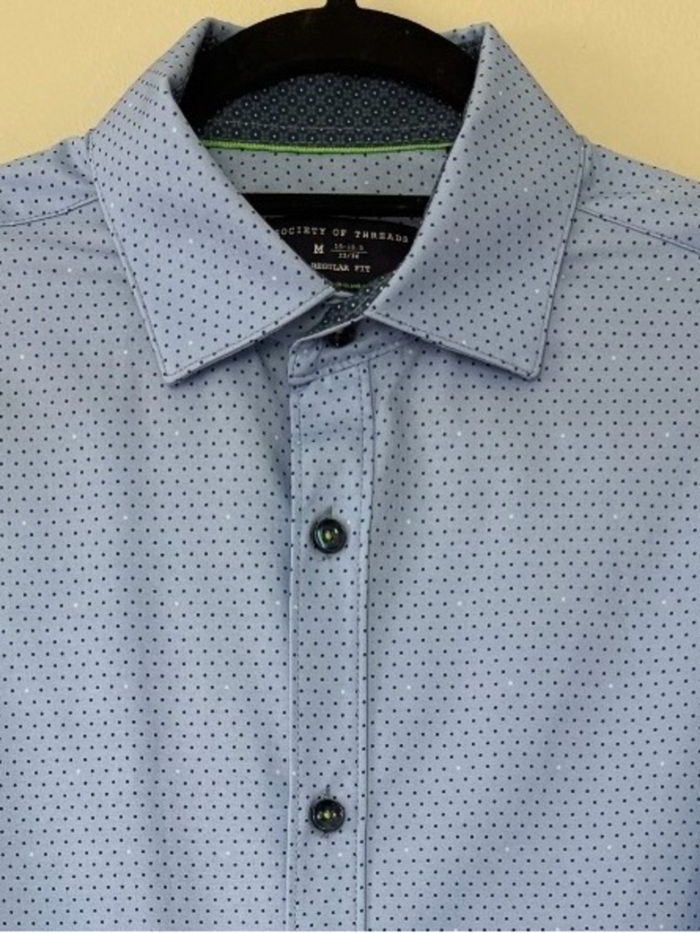 Society of Threads Light Blue Microdot Men’s Dress Shirt Size M